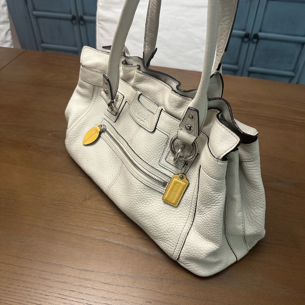 Coach Penelope Pebbled Leather Shoulder Bag with Yellow Charms - Picture 3 of 9